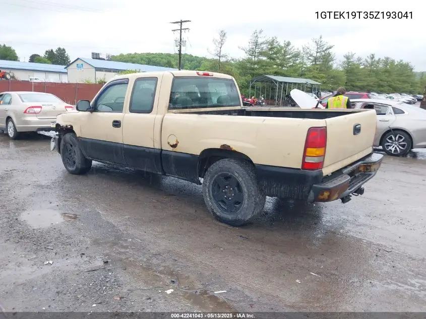 2005 GMC Sierra 1500 Sle VIN: 1GTEK19T35Z193041 Lot: 42241043