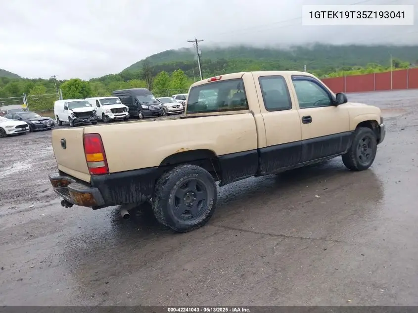 2005 GMC Sierra 1500 Sle VIN: 1GTEK19T35Z193041 Lot: 42241043