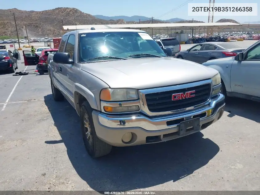 2005 GMC Sierra 1500 Sle VIN: 2GTEK19B351266358 Lot: 42602476