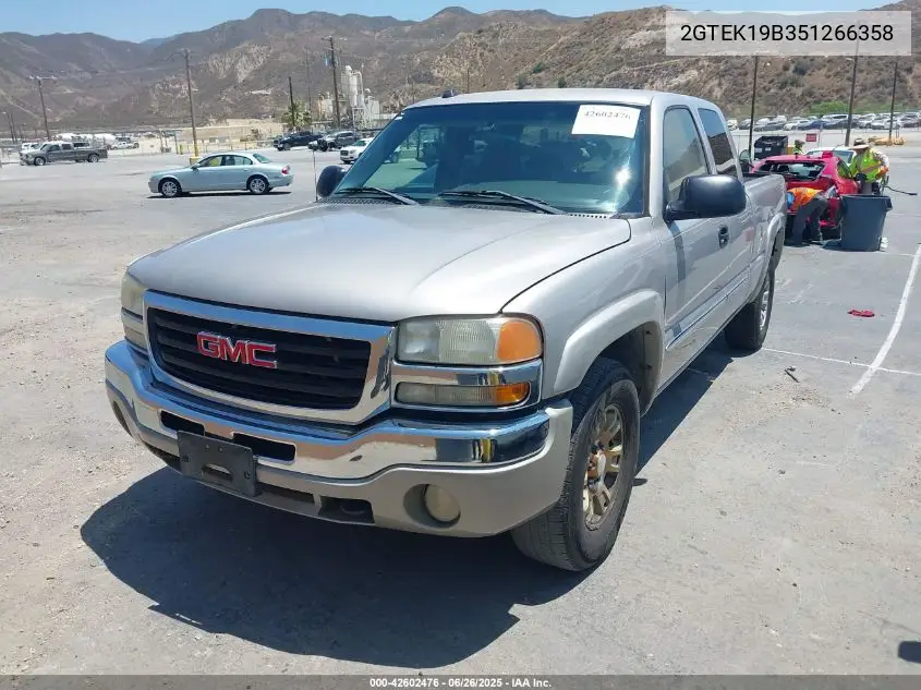 2005 GMC Sierra 1500 Sle VIN: 2GTEK19B351266358 Lot: 42602476