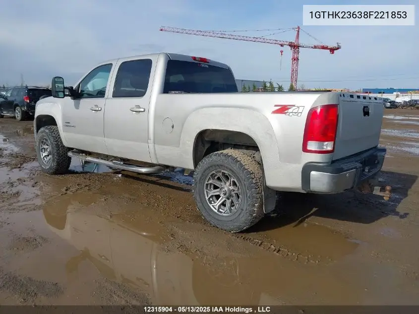 2008 GMC Sierra 2500Hd Work Truck/Sle1/Sle2/Slt VIN: 1GTHK23638F221853 Lot: 12315904