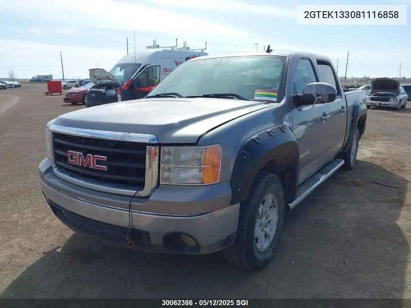 2008 GMC Sierra K1500 VIN: 2GTEK133081116858 Lot: 30062386