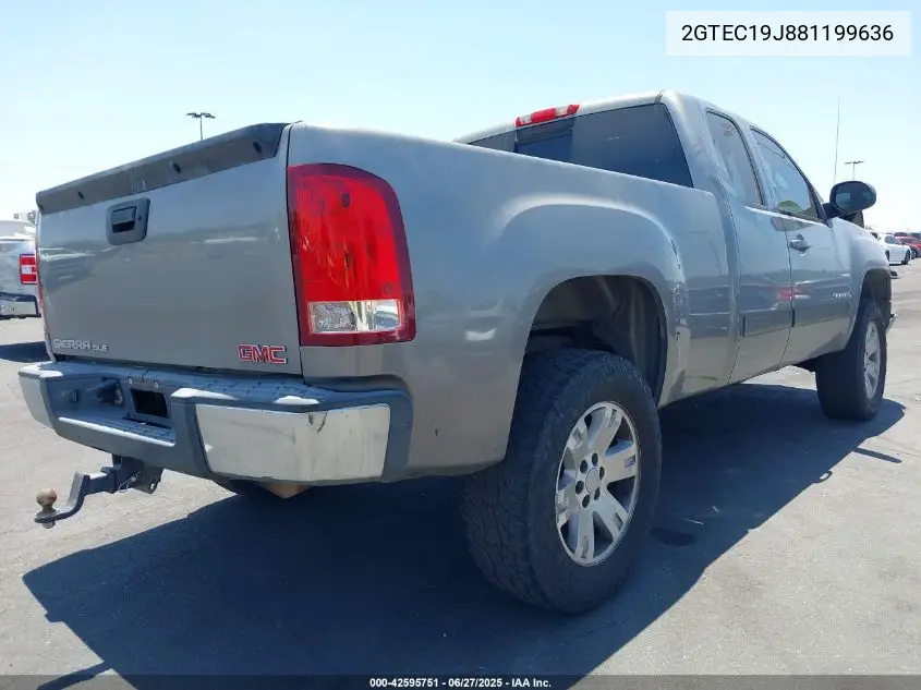 2008 GMC Sierra 1500 Sle2 VIN: 2GTEC19J881199636 Lot: 42595751