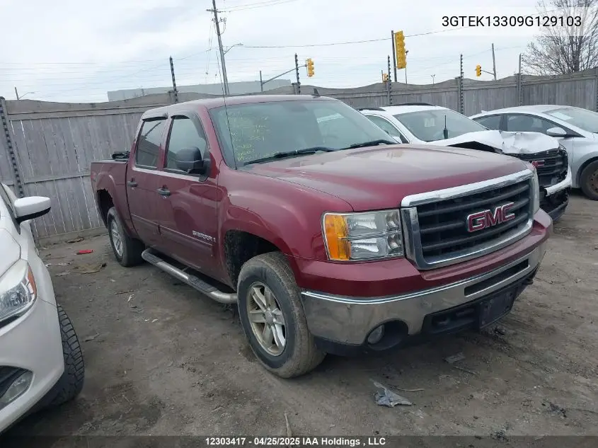 2009 GMC Sierra K1500 VIN: 3GTEK13309G129103 Lot: 12303417