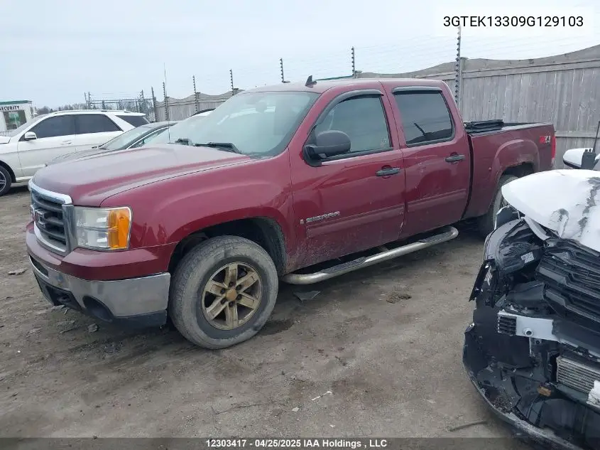 2009 GMC Sierra K1500 VIN: 3GTEK13309G129103 Lot: 12303417
