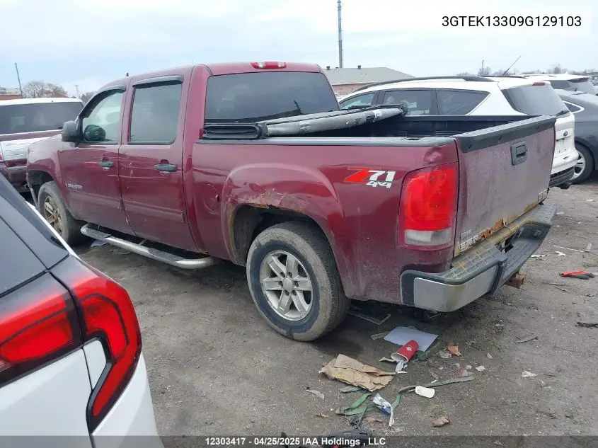 2009 GMC Sierra K1500 VIN: 3GTEK13309G129103 Lot: 12303417