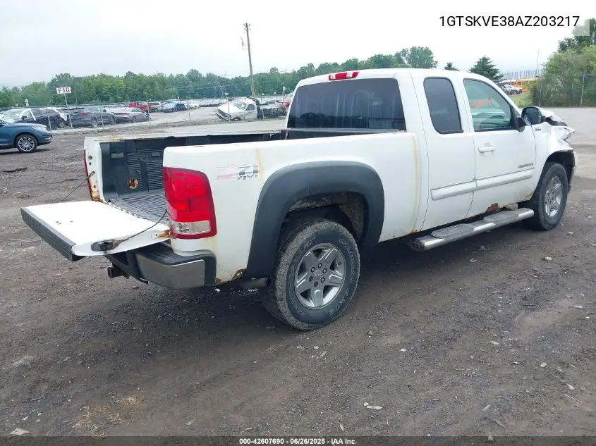 2010 GMC Sierra 1500 Sle VIN: 1GTSKVE38AZ203217 Lot: 42607690