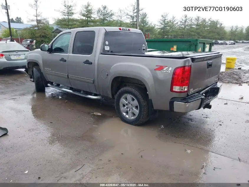 2012 GMC Sierra 1500 Sle VIN: 3GTP2VE77CG190603 Lot: 42263047