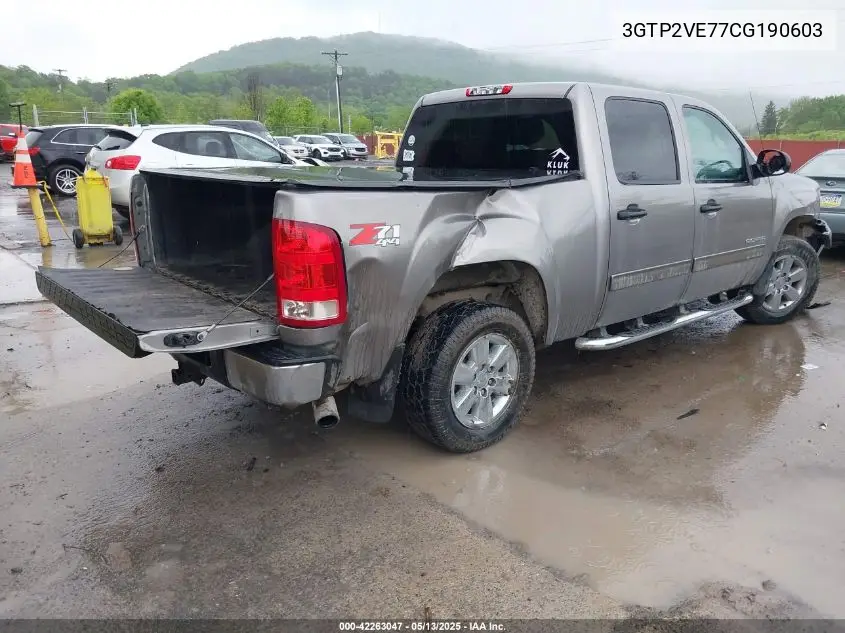2012 GMC Sierra 1500 Sle VIN: 3GTP2VE77CG190603 Lot: 42263047