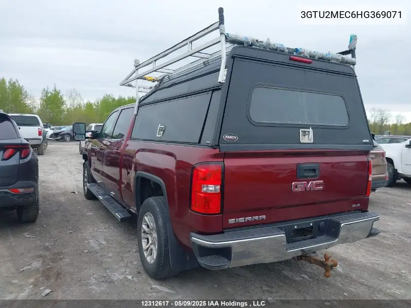 2017 GMC Sierra 1500 Sle VIN: 3GTU2MEC6HG369071 Lot: 12312617