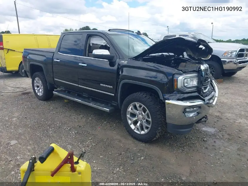 2017 GMC Sierra 1500 Slt VIN: 3GTU2NEC1HG190992 Lot: 42256595