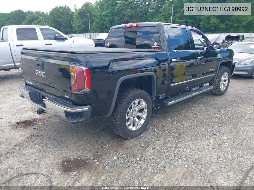 2017 GMC Sierra 1500 Slt VIN: 3GTU2NEC1HG190992 Lot: 42256595