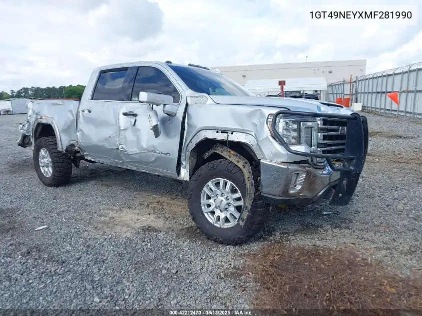 2021 GMC Sierra 2500Hd 4Wd Standard Bed Slt VIN: 1GT49NEYXMF281990 Lot: 42212470