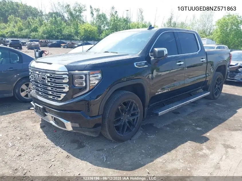 2022 GMC Sierra K1500 Denali VIN: 1GTUUGED8NZ571863 Lot: 12336196