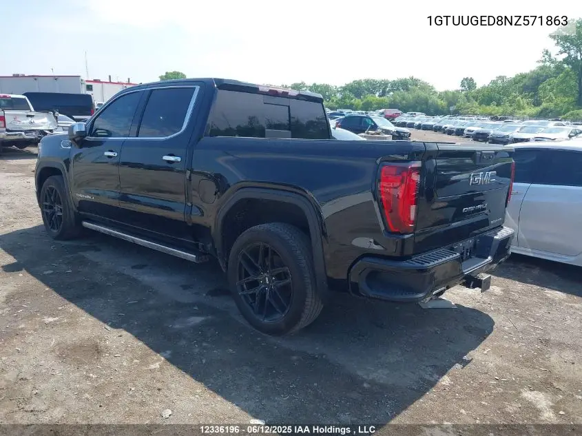 2022 GMC Sierra K1500 Denali VIN: 1GTUUGED8NZ571863 Lot: 12336196
