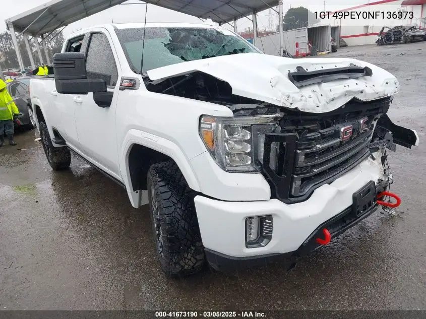 2022 GMC Sierra 2500Hd 4Wd Standard Bed At4 VIN: 1GT49PEY0NF136373 Lot: 41673190