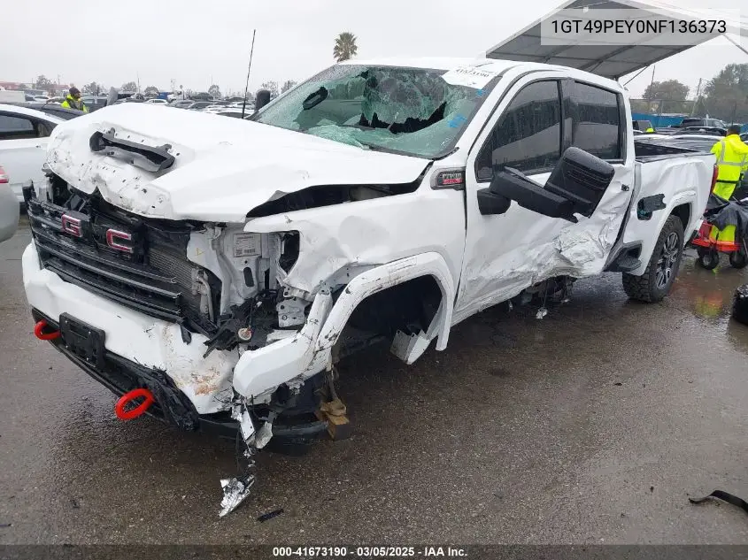 2022 GMC Sierra 2500Hd 4Wd Standard Bed At4 VIN: 1GT49PEY0NF136373 Lot: 41673190