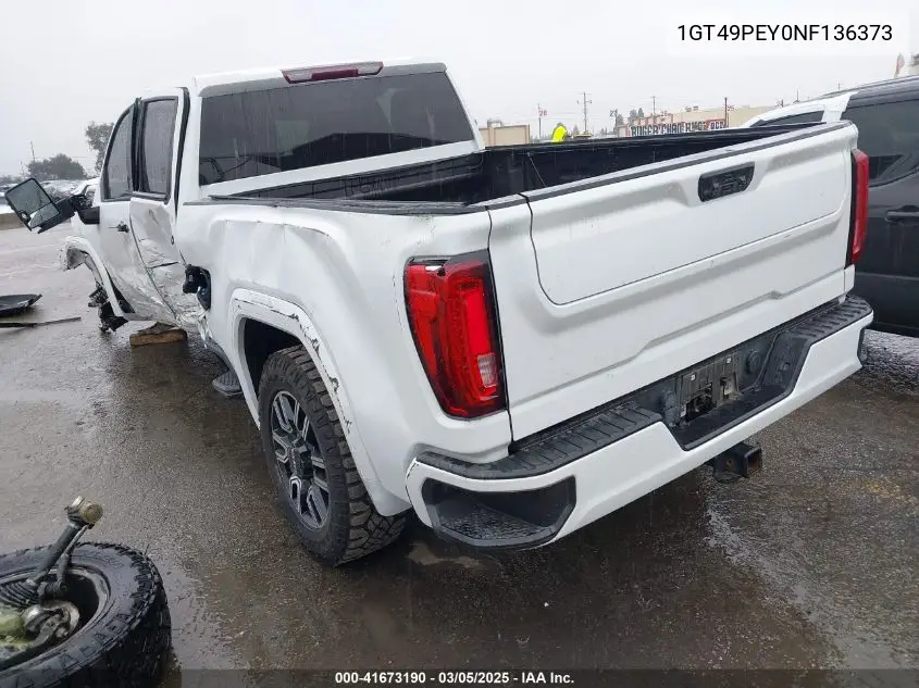 2022 GMC Sierra 2500Hd 4Wd Standard Bed At4 VIN: 1GT49PEY0NF136373 Lot: 41673190