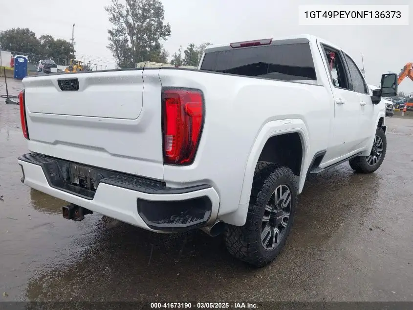 2022 GMC Sierra 2500Hd 4Wd Standard Bed At4 VIN: 1GT49PEY0NF136373 Lot: 41673190
