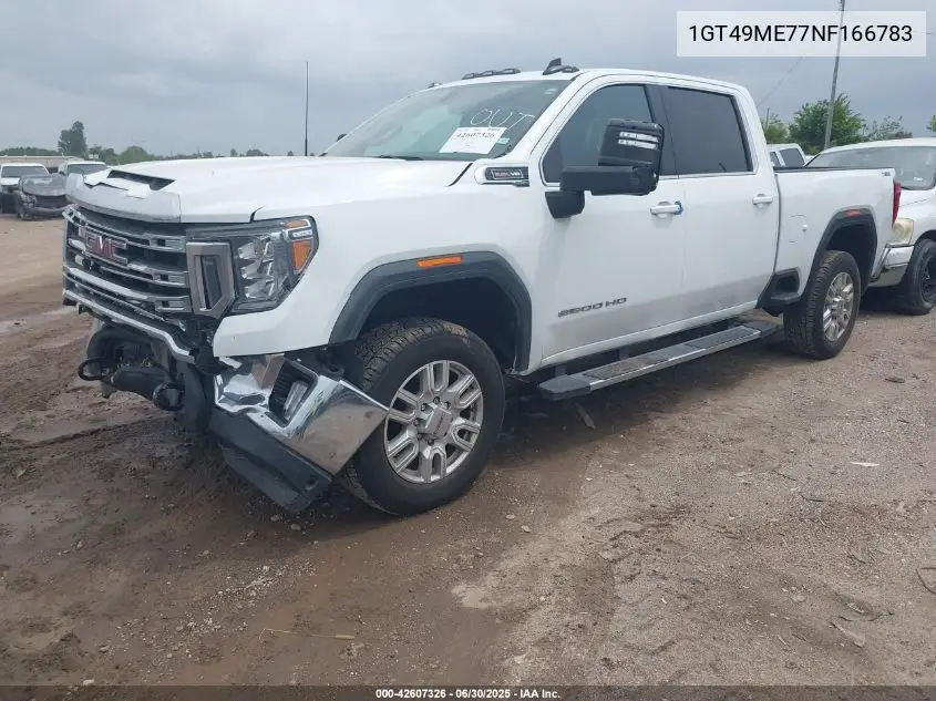 2022 GMC Sierra 2500Hd 4Wd Standard Bed Sle VIN: 1GT49ME77NF166783 Lot: 42607326
