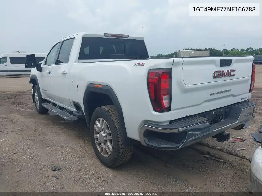 2022 GMC Sierra 2500Hd 4Wd Standard Bed Sle VIN: 1GT49ME77NF166783 Lot: 42607326