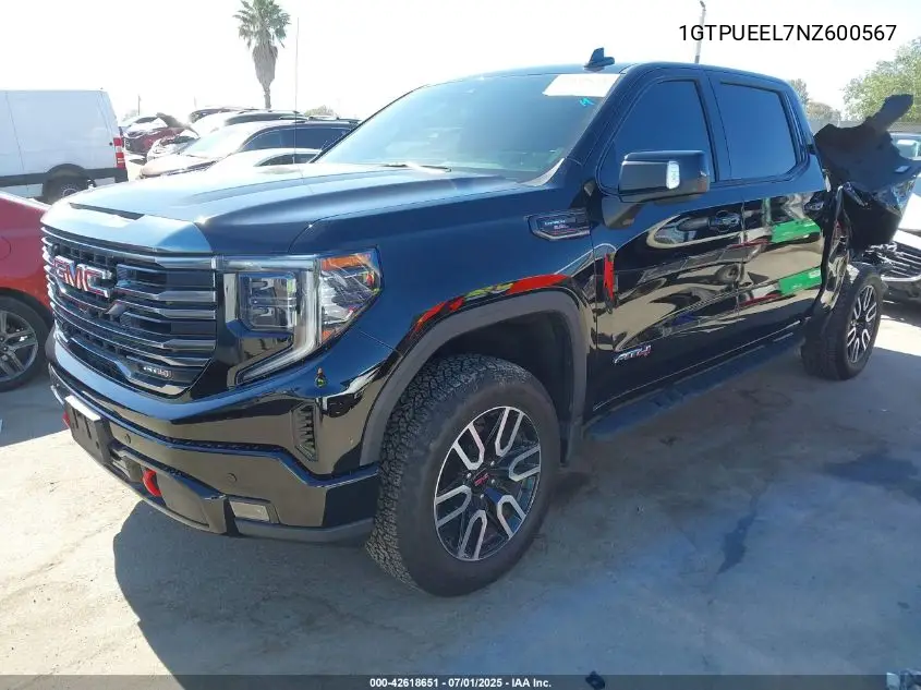 1GTPUEEL7NZ600567 2022 GMC Sierra 1500 4Wd Short Box At4