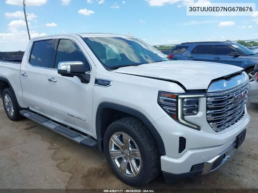 2022 GMC Sierra 1500 4Wd Short Box Denali VIN: 3GTUUGED7NG678676 Lot: 42627177