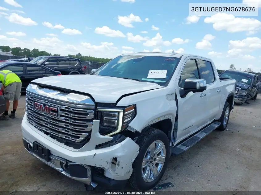 2022 GMC Sierra 1500 4Wd Short Box Denali VIN: 3GTUUGED7NG678676 Lot: 42627177