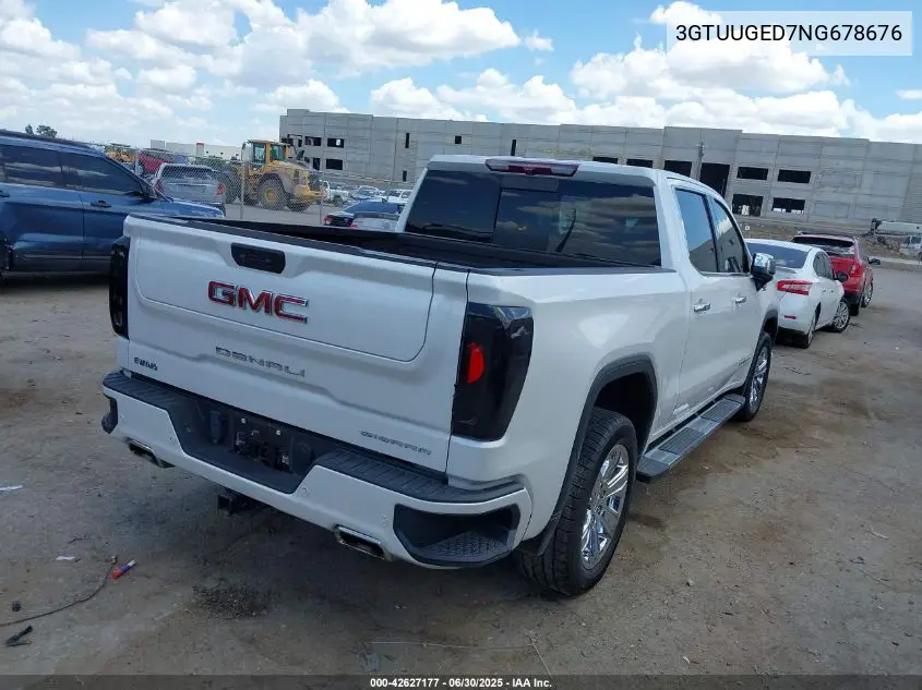 2022 GMC Sierra 1500 4Wd Short Box Denali VIN: 3GTUUGED7NG678676 Lot: 42627177