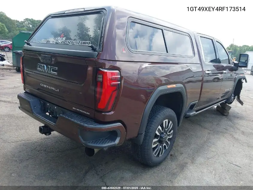 2024 GMC Sierra 2500Hd 4Wd Standard Bed Denali Ultimate VIN: 1GT49XEY4RF173514 Lot: 42582329