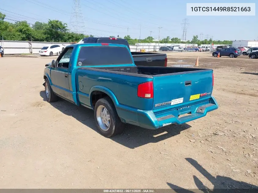1994 GMC Sonoma VIN: 1GTCS1449R8521663 Lot: 42474832