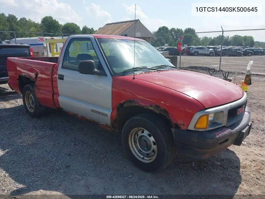 1995 GMC Sonoma VIN: 1GTCS1440SK500645 Lot: 42586327