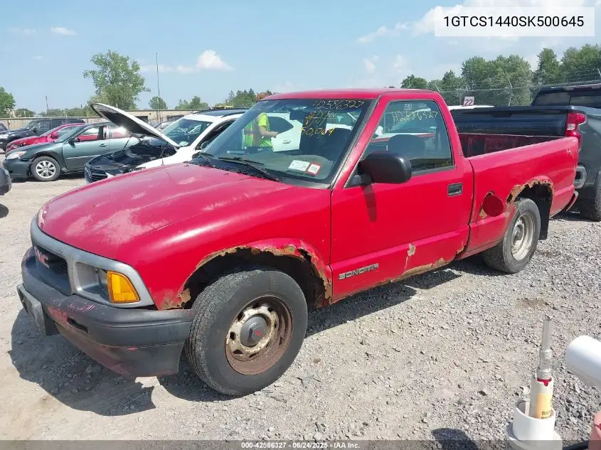 1995 GMC Sonoma VIN: 1GTCS1440SK500645 Lot: 42586327