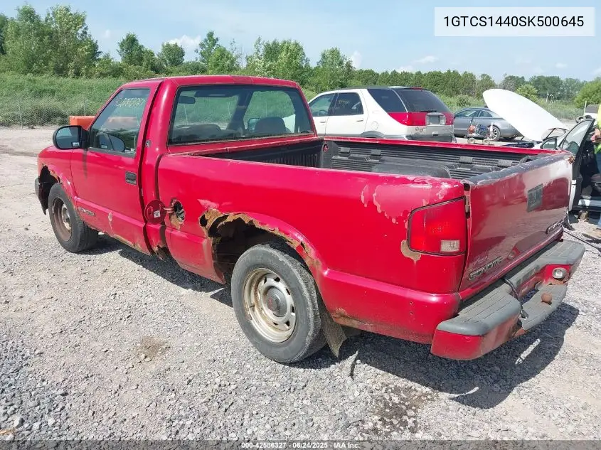 1995 GMC Sonoma VIN: 1GTCS1440SK500645 Lot: 42586327