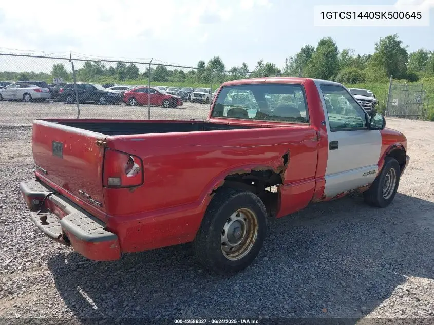 1995 GMC Sonoma VIN: 1GTCS1440SK500645 Lot: 42586327