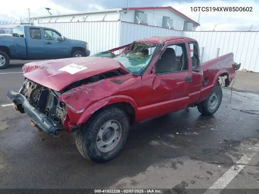 1998 GMC Sonoma Sls VIN: 1GTCS194XW8500602 Lot: 41522226