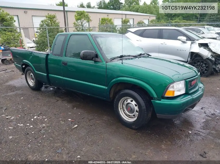 2000 GMC Sonoma Sls VIN: 1GTCS19W4YK232198 Lot: 42344233