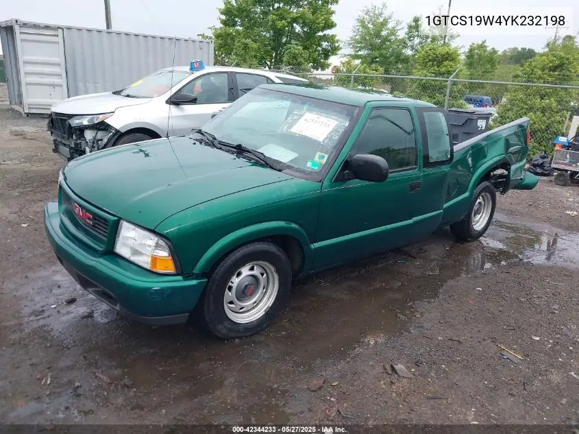 2000 GMC Sonoma Sls VIN: 1GTCS19W4YK232198 Lot: 42344233