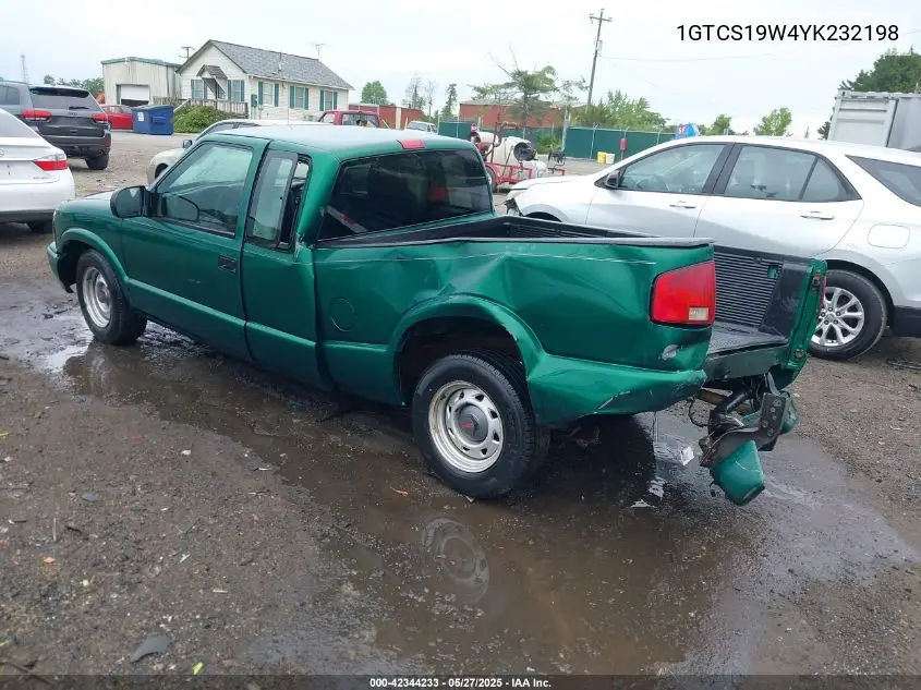 2000 GMC Sonoma Sls VIN: 1GTCS19W4YK232198 Lot: 42344233