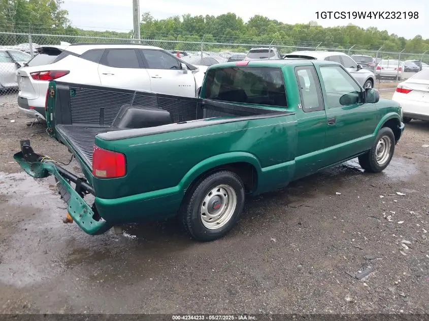 2000 GMC Sonoma Sls VIN: 1GTCS19W4YK232198 Lot: 42344233