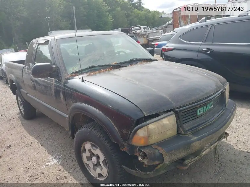 2000 GMC Sonoma Sls VIN: 1GTDT19W5Y8177243 Lot: 42407731