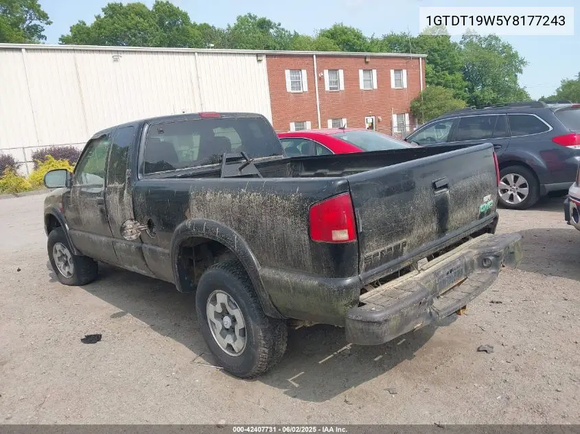 2000 GMC Sonoma Sls VIN: 1GTDT19W5Y8177243 Lot: 42407731
