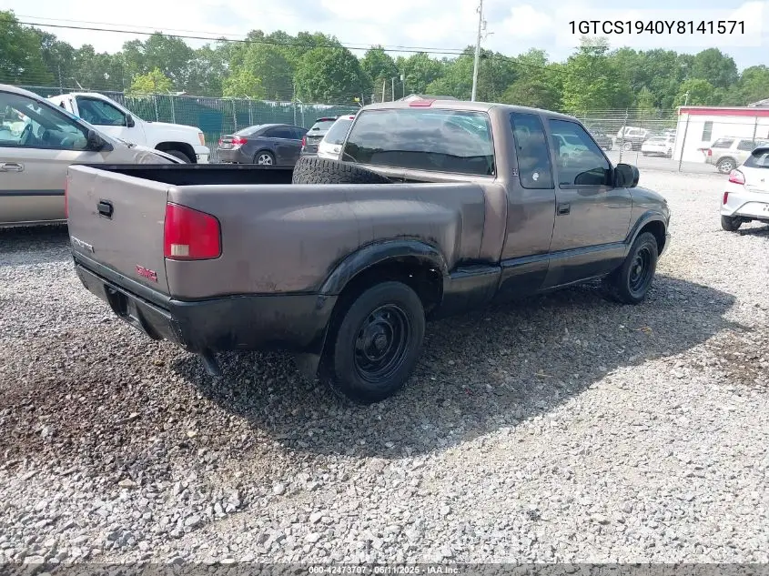 2000 GMC Sonoma Sls VIN: 1GTCS1940Y8141571 Lot: 42473707