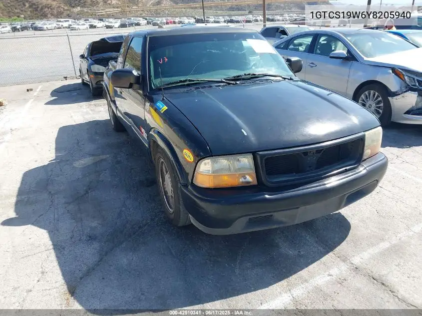 2000 GMC Sonoma Sls VIN: 1GTCS19W6Y8205940 Lot: 42510341