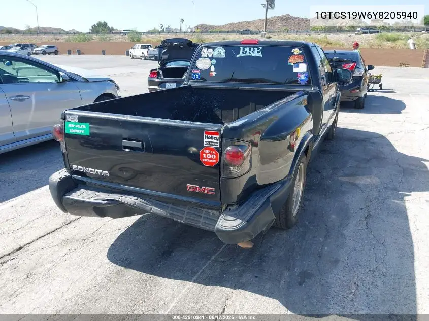 2000 GMC Sonoma Sls VIN: 1GTCS19W6Y8205940 Lot: 42510341