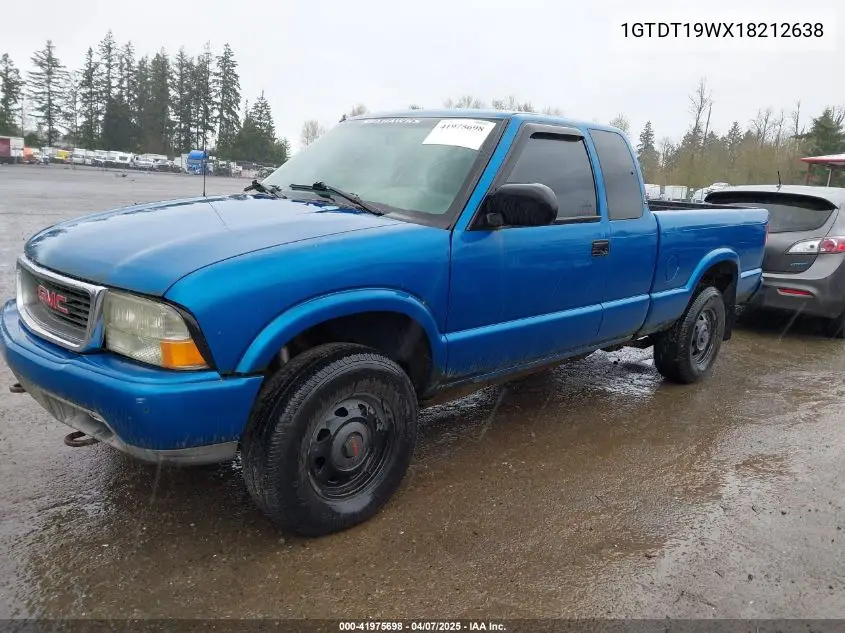 2001 GMC Sonoma Sl VIN: 1GTDT19WX18212638 Lot: 41975698
