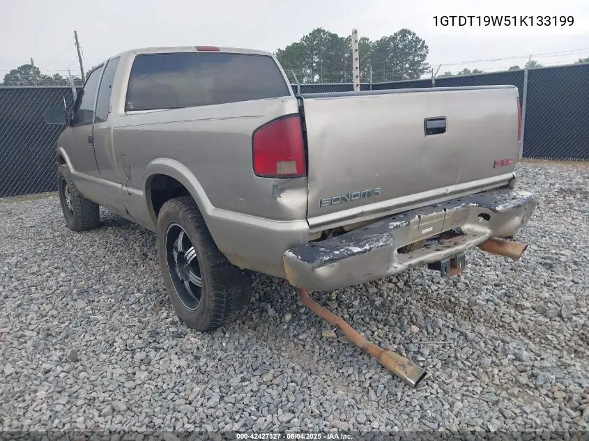2001 GMC Sonoma Sls VIN: 1GTDT19W51K133199 Lot: 42427327
