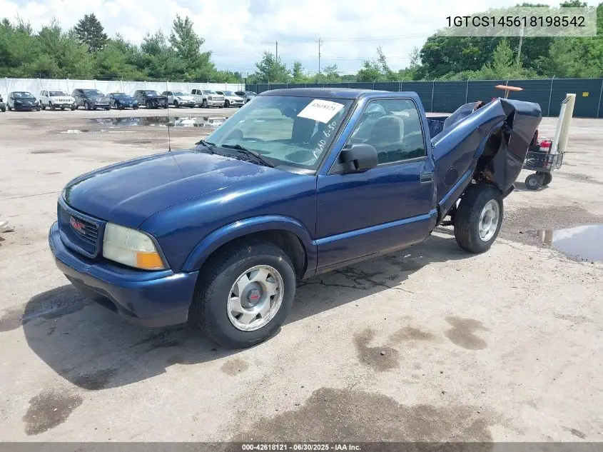 2001 GMC Sonoma Sls VIN: 1GTCS145618198542 Lot: 42618121