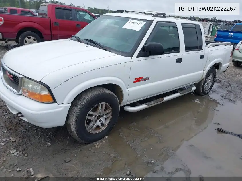 2002 GMC Sonoma Sls VIN: 1GTDT13W02K222267 Lot: 41953137