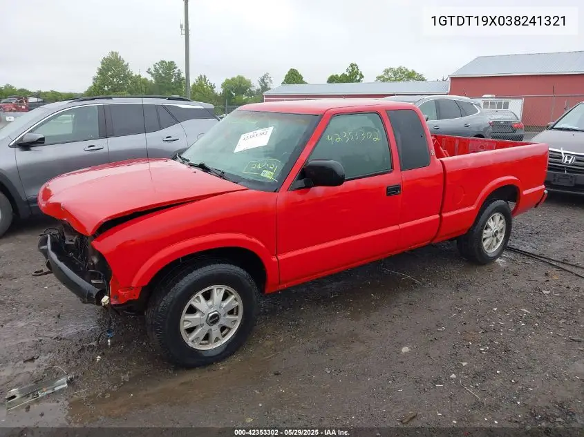 2003 GMC Sonoma Sls VIN: 1GTDT19X038241321 Lot: 42353302